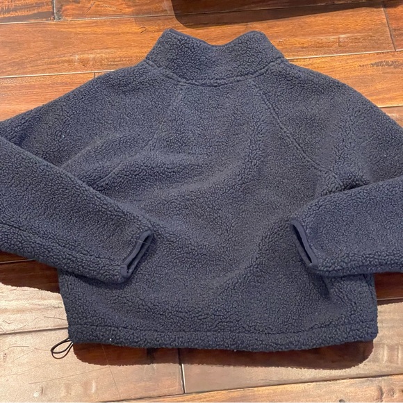 JoyLab Dark Navy Blue Oversized Sherpa Pullover Half Zip Jacket M - Picture 2 of 13
